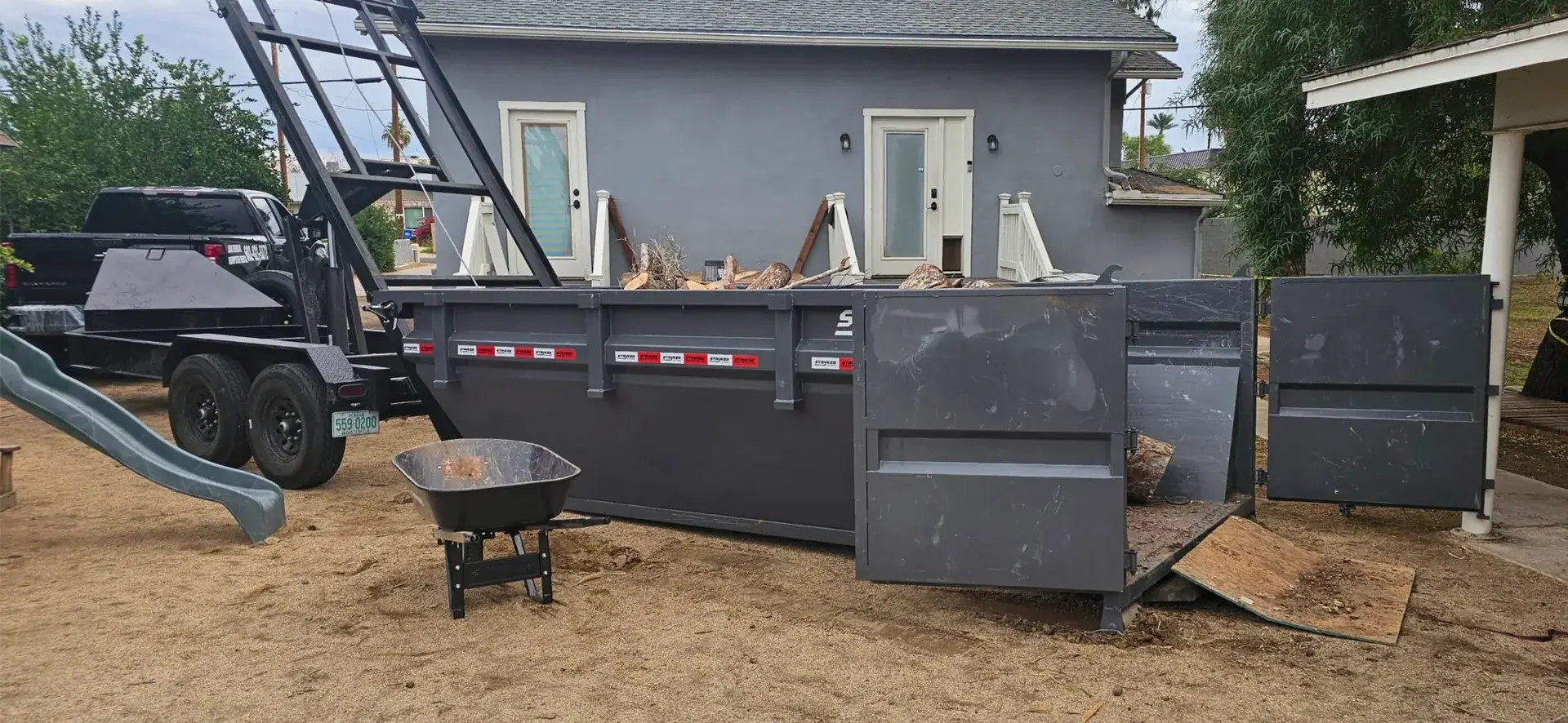 15-yard roll-off dumpster by Waste Wizards in Scottsdale, Arizona