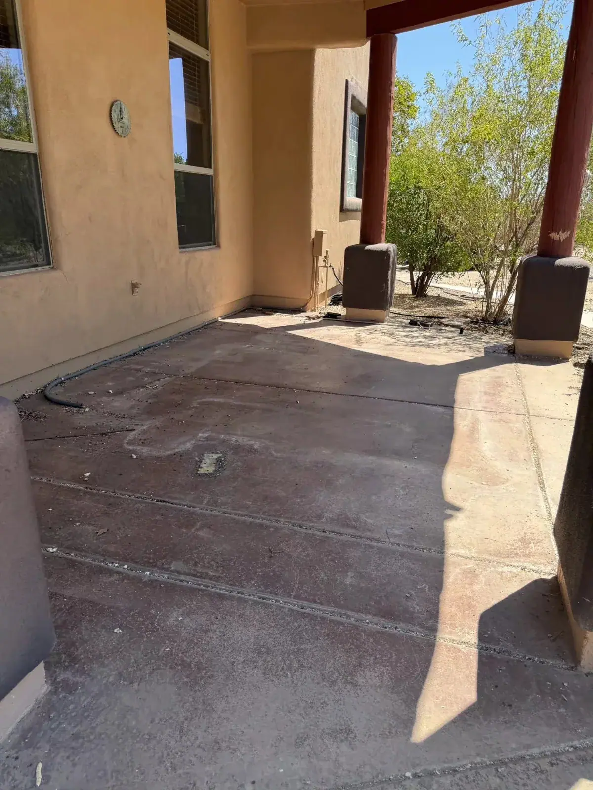 Cleared Scottsdale patio after a Waste Wizards removal project